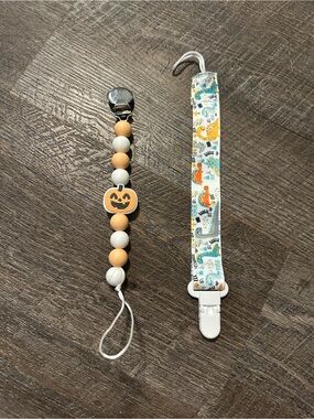 Halloween and Dinosaur Pacifier Clips